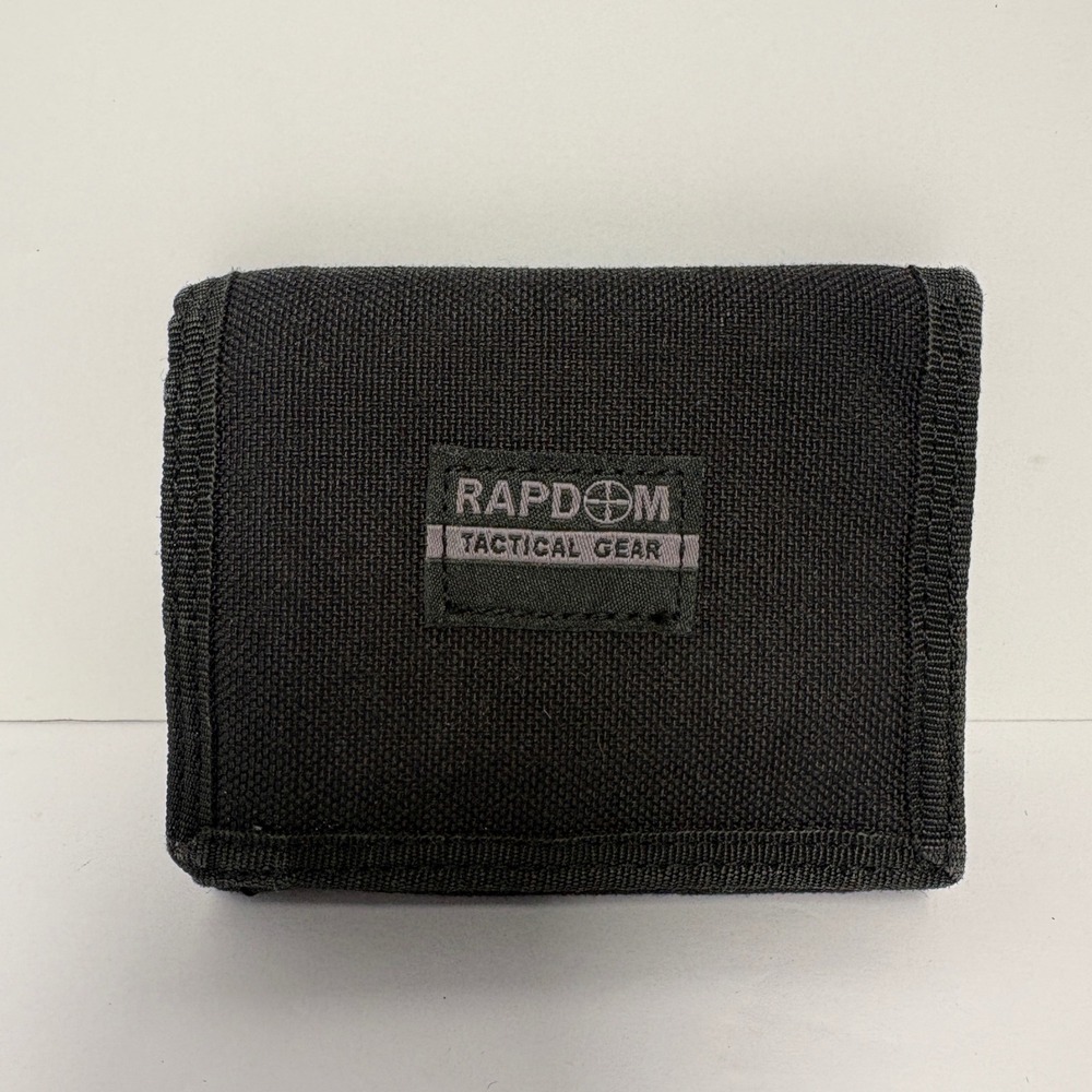 Rapdom Tactical Gear Black Cordura Nylon Trifold Wallet Hook Loop EDC T101